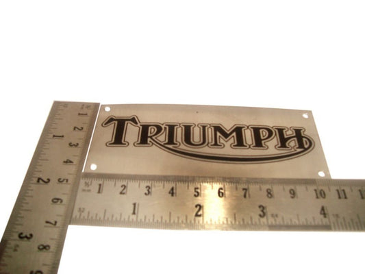 Brand New Stainless Steel Hi Quality Badge/ Plate 4.25" X1.75" Classic Triumph available at 