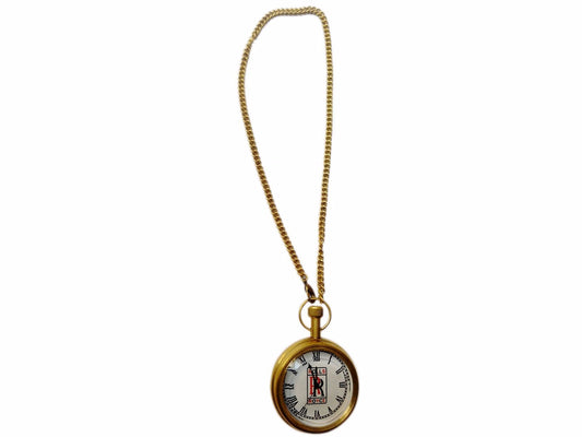 Brand New Brass Golden Rolls Royce Red-Black RR Logo Pocket Watch With Chain available at 