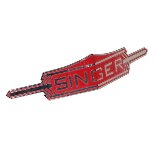 Singer Badge Decal Steel Red Chrome For Vintage Car 1905 To 1970
