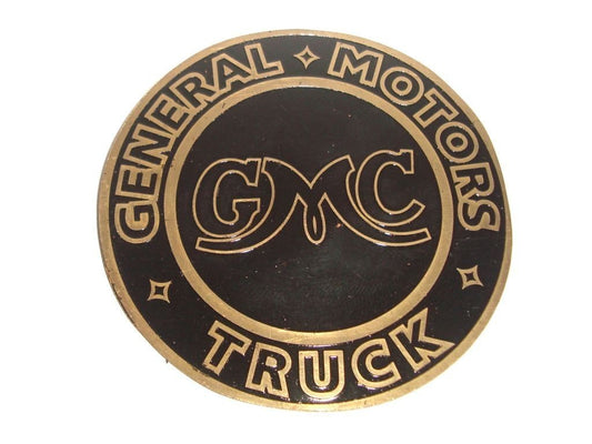 Acid Etched Gmc Truck Name Plate Logo Brass Hub Cap -Gas Cap -Radiator Medallion available at 