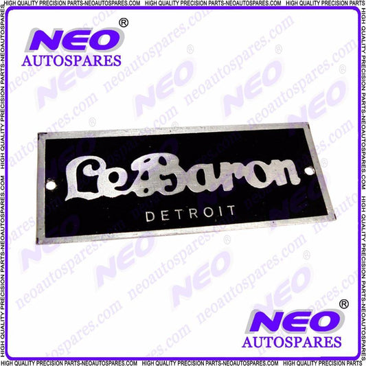 Best Quality Rare & Unique Lebaron Body Builders Acid Etched Aluminum Name Plate available at 
