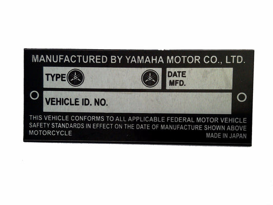 Data Plate For Yamaha Motor Rd250 Rd350 Rt0 Dt250 Dt125 Models available at 