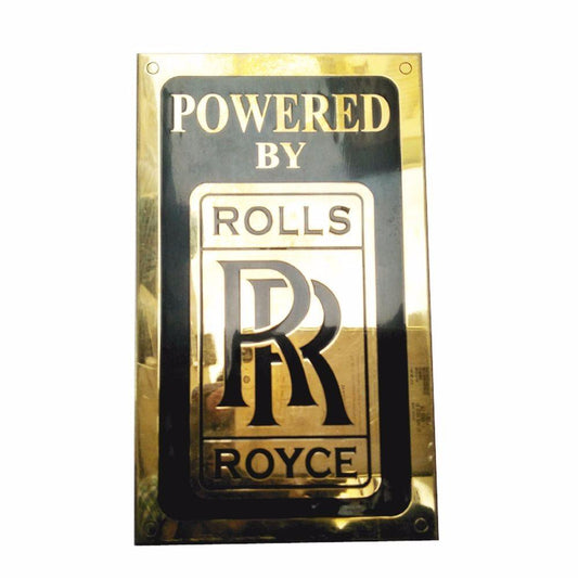 Best Quality Rolls Royce Engine Brass Plate/Badge Vintage Rare-Powered available at 