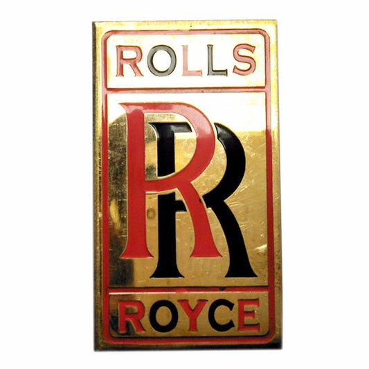 Best Quality Rolls Royce Vintage Rare Boot Badge-Golden Brass-Red/Black Rr Logo available at 