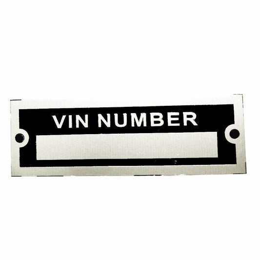 Universal Blank Vehicle Identification Number -VIN Plate Data/Tag