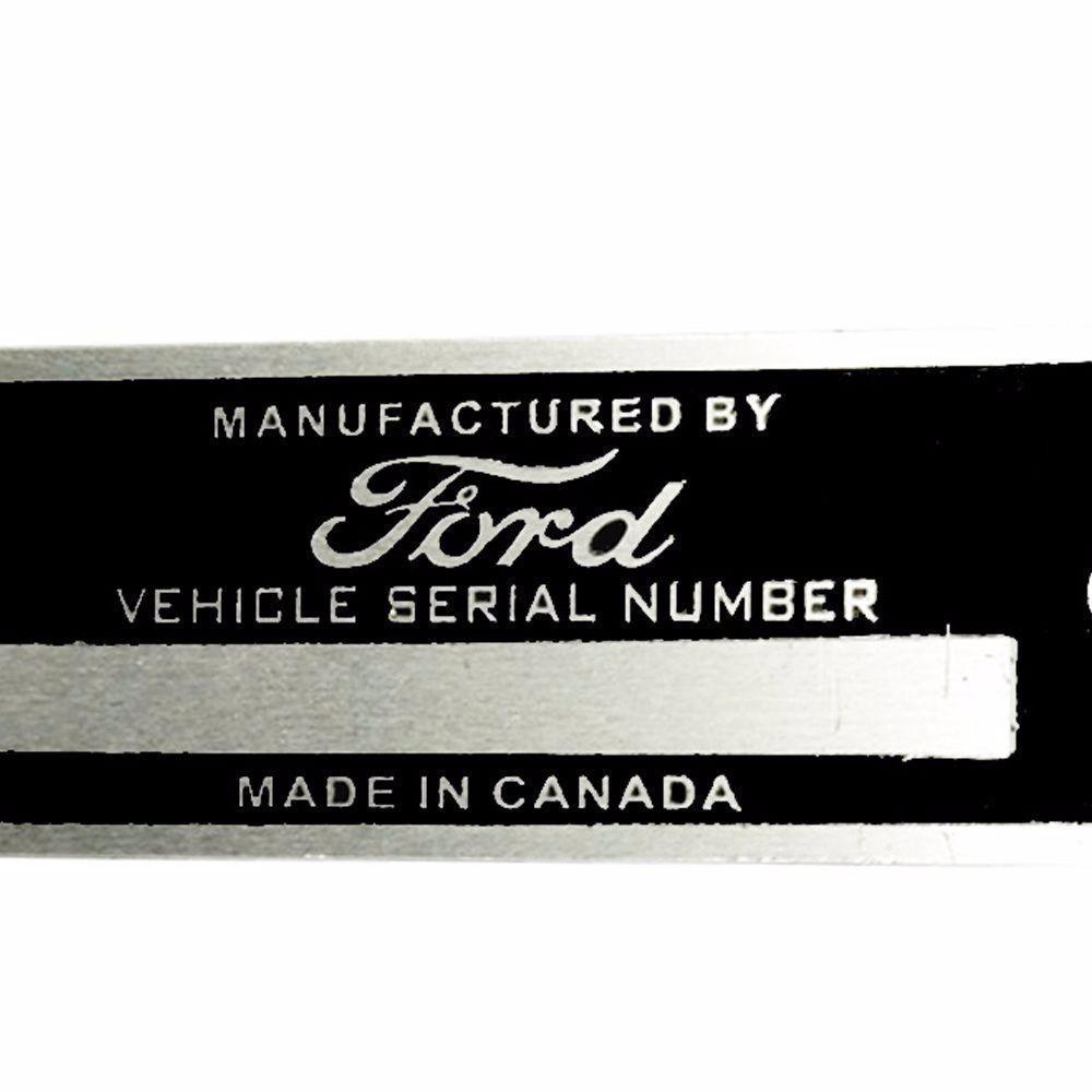 Custom Hot Rod Rat Street Rod Rat-Ford -Canada -Data Plate Serial Number Id  Tag
