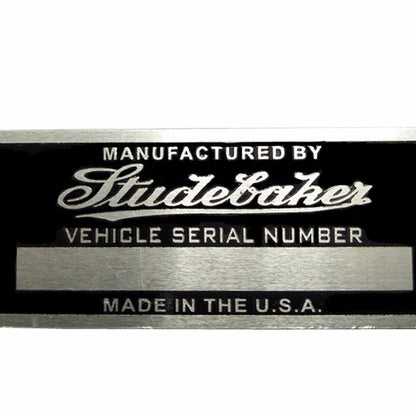 Studebaker Blank Serial Number Tag Data Plate Id Tag Hot Rod Rat Rod Street Rod