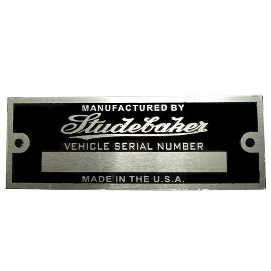 Studebaker Blank Serial Number Tag Data Plate Id Tag Hot Rod Rat Rod Street Rod