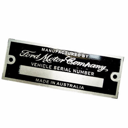 Australia Ford Motor Company Blank Data Plate Serial Number Id Tag Hot Rod Rat