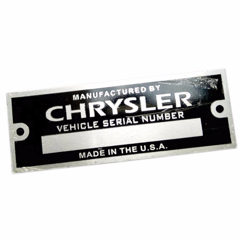 Chrysler Blank Serial Number Id Tag Data Plate Hot Street Rod Rat Rod - Chrysler Cars