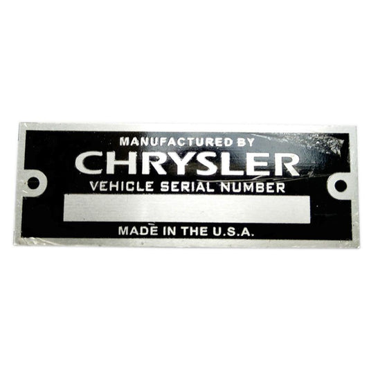 Chrysler Blank Serial Number Id Tag Data Plate Hot Street Rod Rat Rod - Chrysler Cars