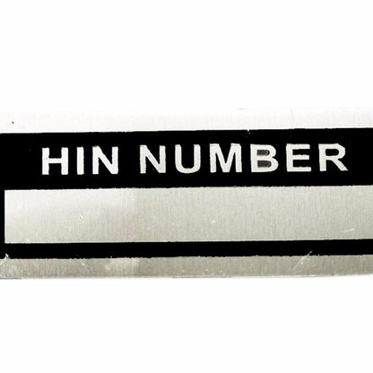 Hin Blank Data Plate Tag Serial Number Id Tag Speedboat Mercury Johnson Suzuki Yamaha