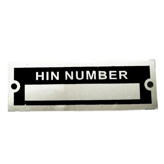 Hin Blank Data Plate Tag Serial Number Id Tag Speedboat Mercury Johnson Suzuki Yamaha