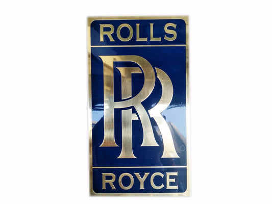 Sign Wall Plaque Classic Car Workshop-Brass Chromed-Blue Rolls Royce Logo Garag available at 