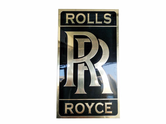 Brass Chromed-Black Classic Car Rolls Royce Logo Garage Sign Wall Plaque available at 