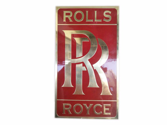 Brass Chromed Rolls Royce Red Logo Garage Sign Wall Plaque Classic Car Workshop available at 