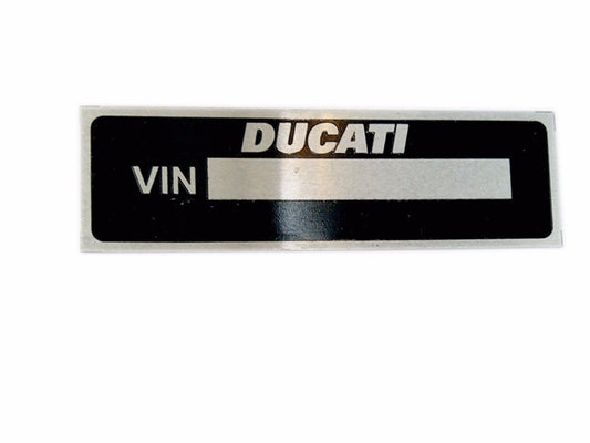 Aluminium Ducati Vin Data Plate Fits Ducati Motorcycles available at 