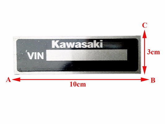 Customized Kawasaki VIN Data Plate Aluminium - Kawasaki Motorcycle