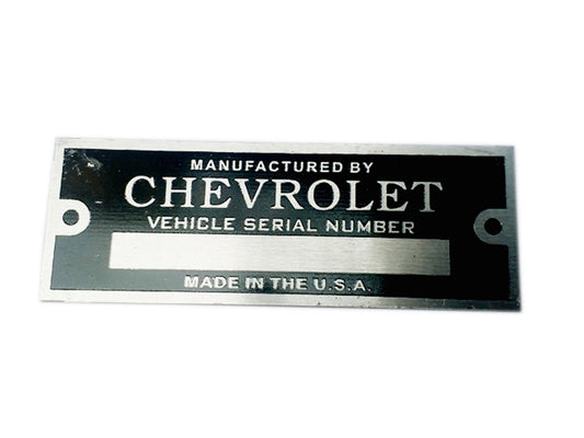 Chevrolet Vehicle Serial Number Data Plate Made In The Usa - Vintage Car , Truck available at 