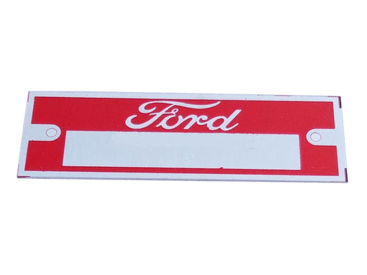Brand New Ford Red Data Plate Serial Number - Hot Rod Rat Rod
