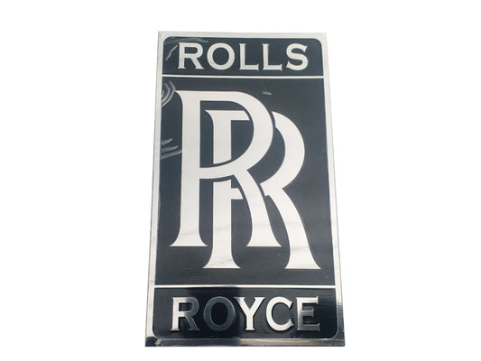 Rolls Royce Classic Stainless Steel Black Mirror Polish Plate / Garage Wall Plaque