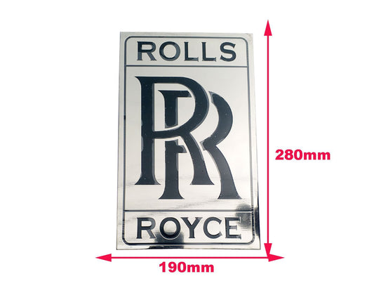 Rolls Royce Chromed Brass Plate /Garage Wall Plaque/Sign Nickel