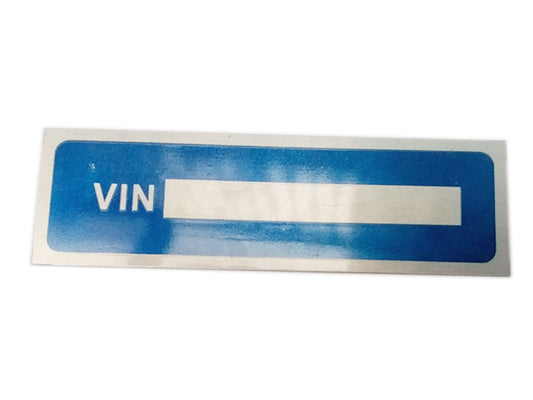 Brand New Universal Aluminium Blue VIN Data Plate