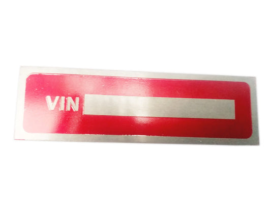Brand New Universal Aluminium Red VIN Data Plate