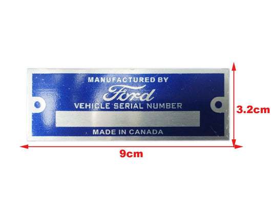 Ford - Canada Blue Data Plate Serial Number Id Tag Hot Rod Rat - Ford Cars