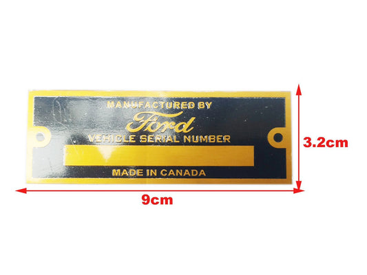 Ford - Canada Golden Data Plate Serial Number Id Tag Hot Rod Rat - Ford Cars