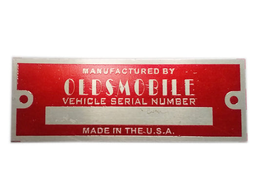 Oldsmobile Red Blank Serial Number Id Tag Data Plate Hot Street Rod Rat Rod - Cars