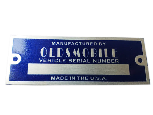 Oldsmobile Blue Blank Serial Number Id Tag Data Plate Hot Street Rod Rat Rod - Cars