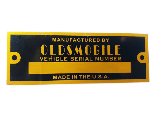 Oldsmobile Golden Blank Serial Number Id Tag Data Plate Hot Street Rod Rat Rod - Cars