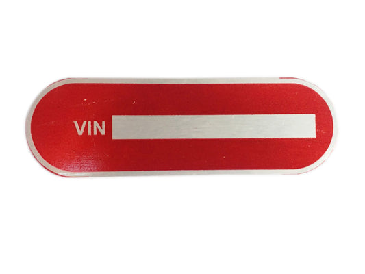 Universal Aluminium Acid Etched Red Blank Data Plate VIN Tag Serial Number