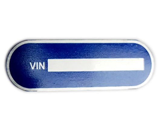 Universal Aluminium Acid Etched Blue Blank Data Plate VIN Tag Serial Number