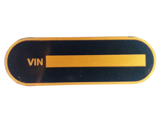 Universal Aluminium Acid Etched Golden Blank Data Plate VIN Tag Serial Number