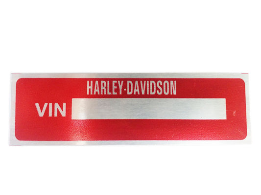 Harley-Davidson VIN Data Plate Red Aluminium - Harley-Davidson Bike