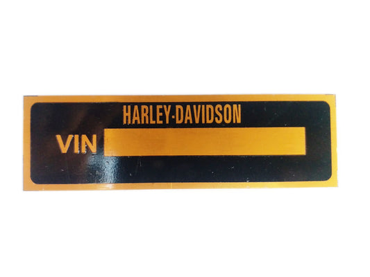 Harley-Davidson VIN Data Plate Golden Aluminium - Harley-Davidson Bike