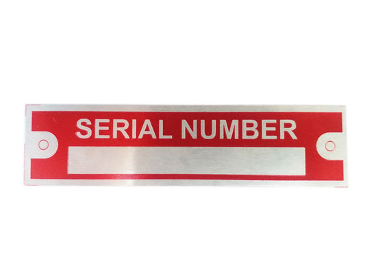 Brand New Blank Serial Number Red Plate Data Identification Vehicle Id Tag VIN