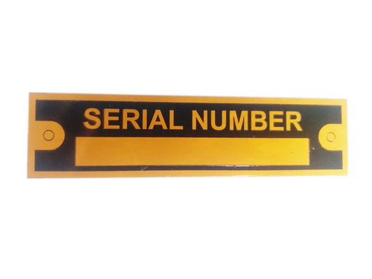 Brand New Blank Serial Number Golden Plate Data Identification Vehicle Id Tag VIN